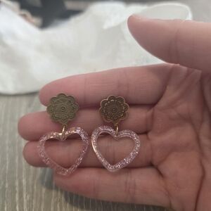 Shimer heart earrings